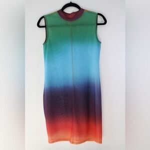 Pistola Gradient Dress Coverup with Green and Red Hues Size Small